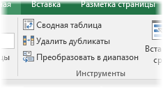 Инструменты для работы с электронными таблицами Excel