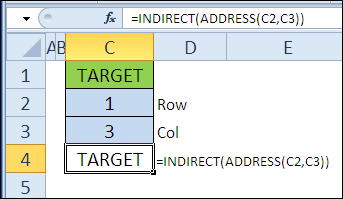 Функция АДРЕС в Excel