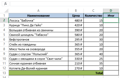 относительные ссылки в excel - 1