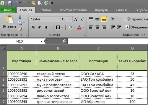 как-в-excel-вести-учет-товары