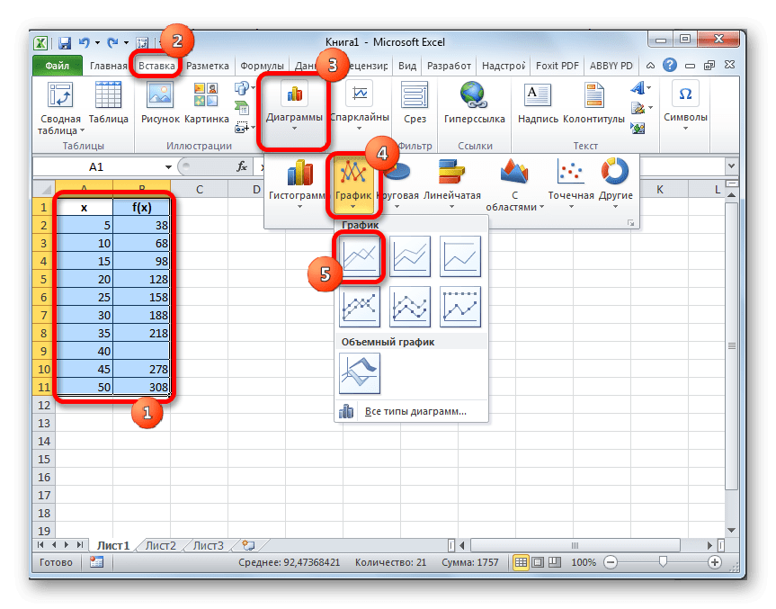 Переход к черчению в Microsoft Excel