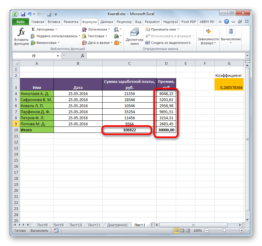 Отображение формулы отключено в Microsoft Excel