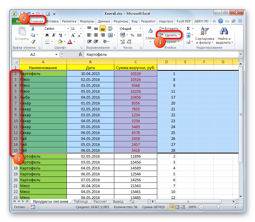 Удаление строк с помощью условного форматирования в Microsoft Excel