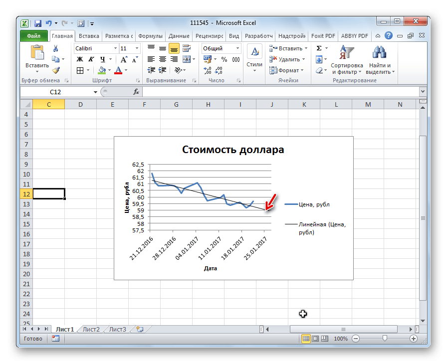 Прогноз в Microsoft Excel