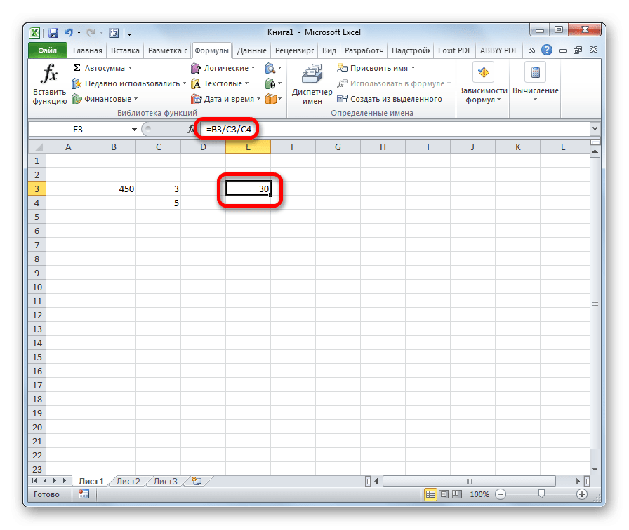 Разделение чисел на ячейки выполняется в Microsoft Excel