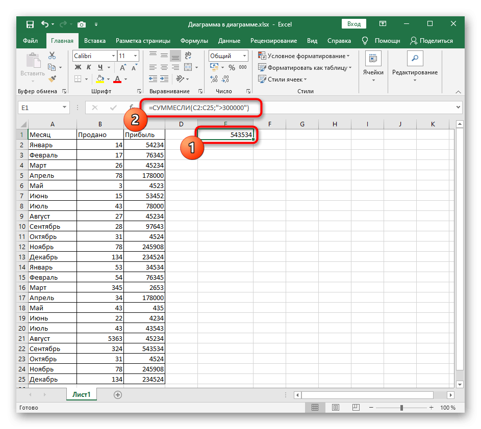 Ознакомьтесь с синтаксисом функции СУММЕСЛИ в Excel перед ее созданием